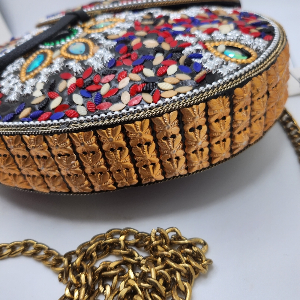NWT LULU Brin Iron Bead and Sequin Embellished Crossbody Handbag - Picture 2 of 10